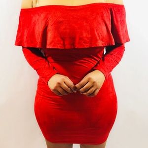 Red Off Shoulder Dress